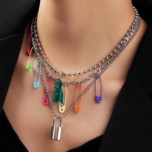 New Dinosaur Charm Chunky Chain Layer Necklace - Picture 1 of 4